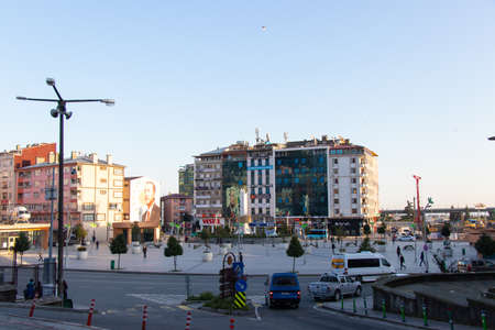 Square of Rize city in morning time. Black sea region of Turkey: 9 November 2022のeditorial素材