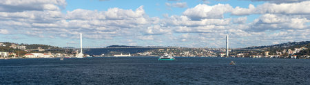 Panoramic view of Bosporus Brigde, Istanbul, Turkey.の写真素材