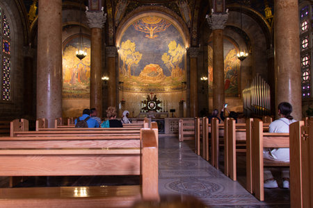 Church of All Nations in Holy Land Jerusalem. Inside view of All Nations Church in old city of Jerusalem - Israel. April 2022のeditorial素材