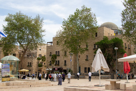 Jewish Quarter of the old city of Jerusalem - Israel: 22 April 2022. Lifestyle in Jerusalemのeditorial素材