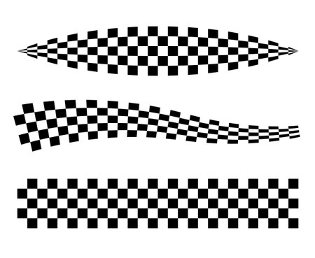 Racing Checkered Pattern Set Speed Motion Finish Line Texture Vectorのイラスト素材