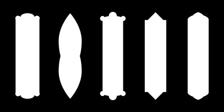 Set of black and white banners. Vector illustration isolated on black background.のイラスト素材