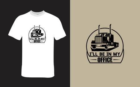I will be in my office car t-shirt designのイラスト素材