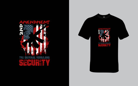 2nd Amendment, The Original Homeland Security T-Shirt Designのイラスト素材