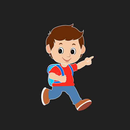 Smart and Colorful School going boy Vectorのイラスト素材