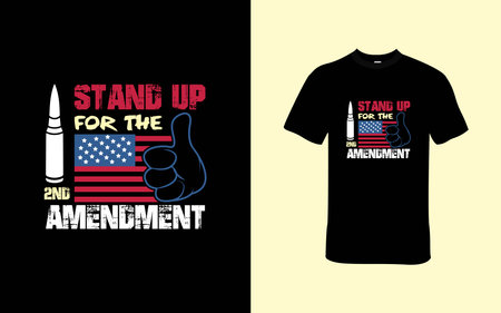 Defend Your Rights with our Stand Up for the 2nd Amendment T-Shirtのイラスト素材