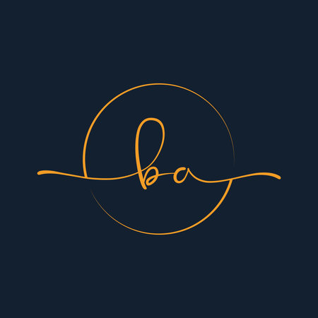BA Signature initial logo template vector ,Signature Logotypeのイラスト素材