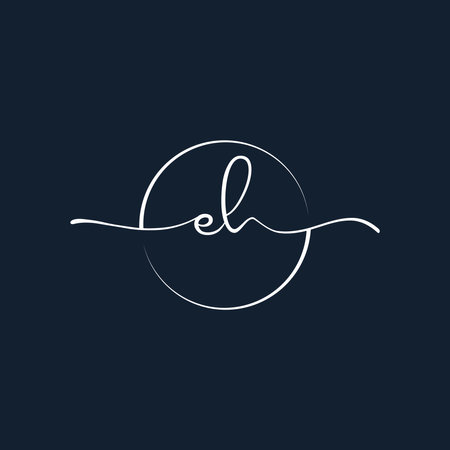 EH Signature initial logo template vector ,Signature Logotypeのイラスト素材