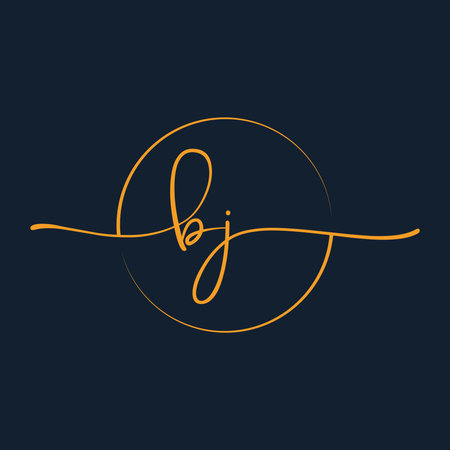 BJ Signature initial logo template vector ,Signature Logotypeのイラスト素材