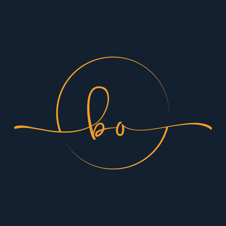 BA Signature initial logo template vector ,Signature Logotypeのイラスト素材