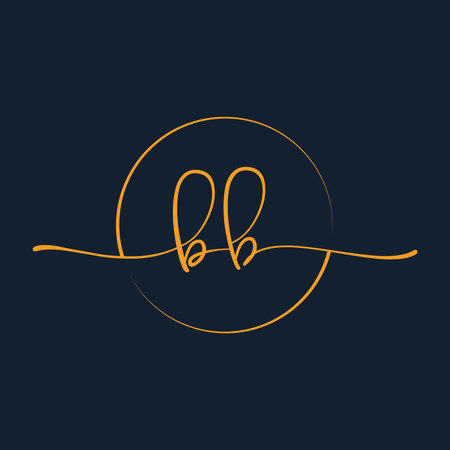 BB Signature initial logo template vector ,Signature Logotypeのイラスト素材