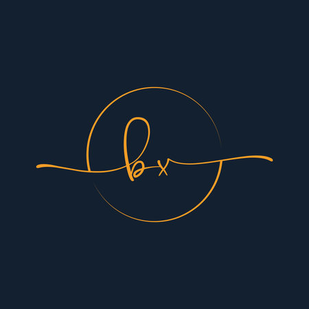 BX Signature initial logo template vector ,Signature Logotypeのイラスト素材