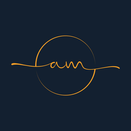AM Signature initial logo template vector ,Signature Logotypeのイラスト素材