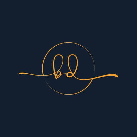 BD Signature initial logo template vector ,Signature Logotypeのイラスト素材