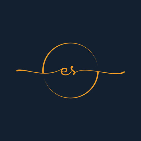 ES Signature initial logo template vector ,Signature Logotypeのイラスト素材