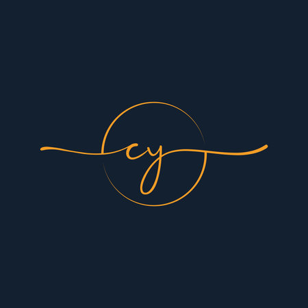 CY Signature initial logo template vector ,Signature Logotypeのイラスト素材