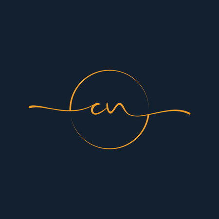 CN Signature initial logo template vector ,Signature Logotypeのイラスト素材