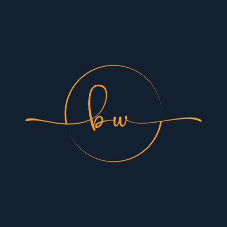 BW Signature initial logo template vector ,Signature Logotypeのイラスト素材