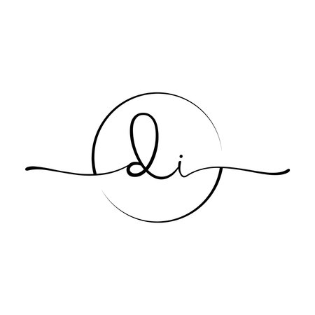 DI Signature initial logo template vector ,Signature Logotypeのイラスト素材