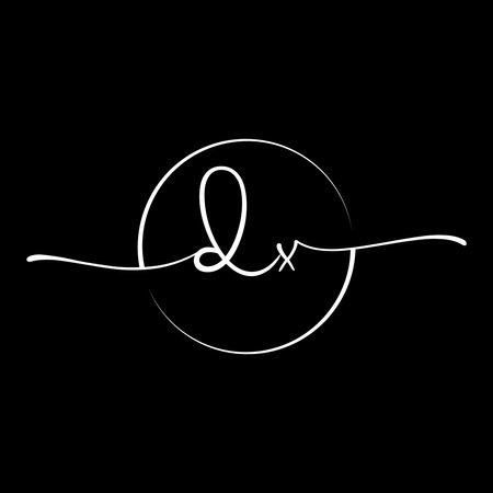 DX Signature initial logo template vector ,Signature Logotypeのイラスト素材