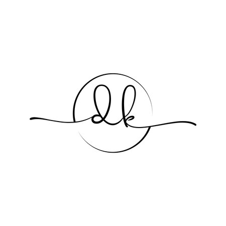 DK Signature initial logo template vector ,Signature Logotypeのイラスト素材