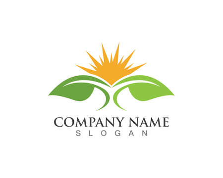 leaves green nature logo and symbolのイラスト素材