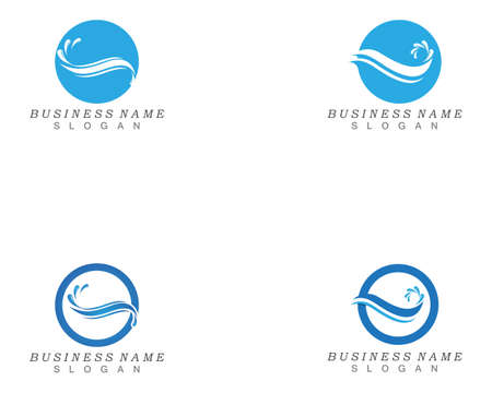 Water wave splash icon logo vectorのイラスト素材