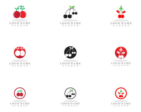 Cherry logo template vector icon illustration designのイラスト素材