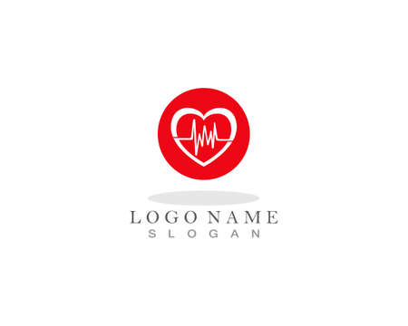 Heart pulse logo icon template vectorのイラスト素材