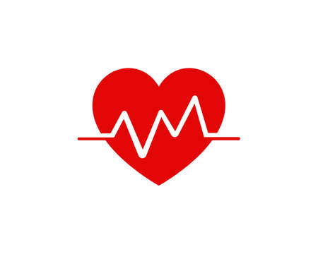 Heart pulse logo icon template vectorのイラスト素材