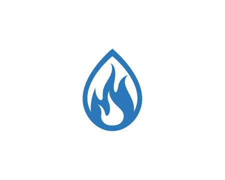 Fire flame Logo Template vector icon Oil, gas and energy logo conceptのイラスト素材