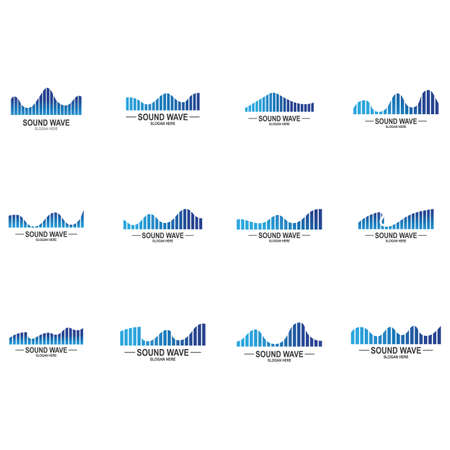 Sound wave logo template vector icon illustrationのイラスト素材