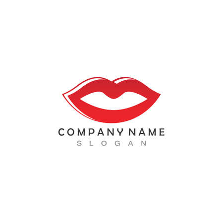 Lips icon cosmetic logo vector templateのイラスト素材