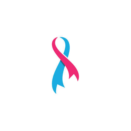 Breast cancer awareness,ribbon logo vector templateのイラスト素材