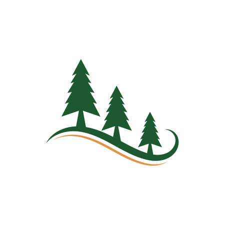 Cedar tree Logo template illustration designのイラスト素材