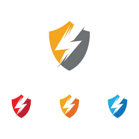 Lightning flash, electric power vector logo design elementのイラスト素材