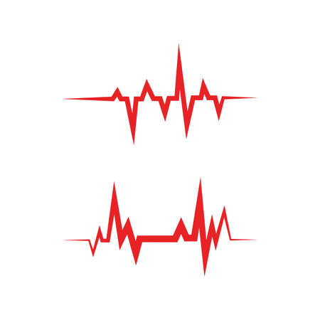Pulse line red logo vector iconのイラスト素材
