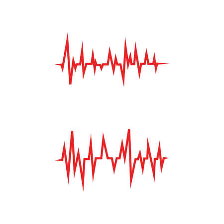 Pulse line red logo vector iconのイラスト素材