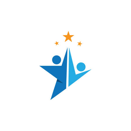 Star people success logo and symbol vectorのイラスト素材
