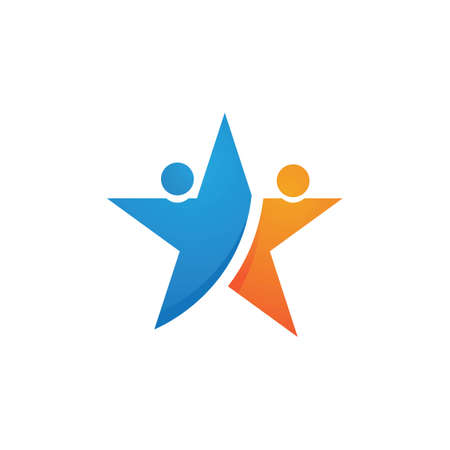 Star people success logo and symbol vectorのイラスト素材