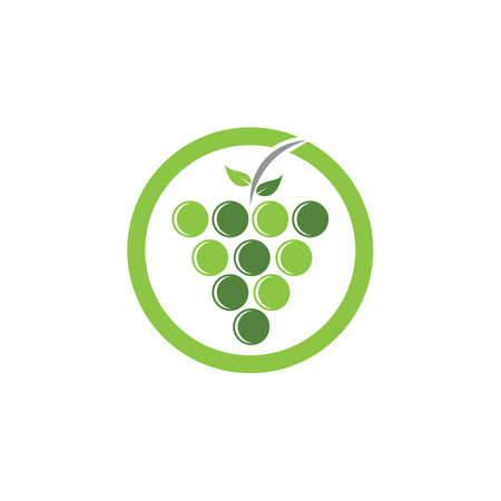 Grapes logo template vector icon illustration designのイラスト素材