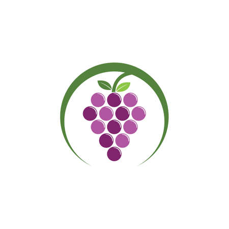 Grapes logo template vector icon illustration designのイラスト素材