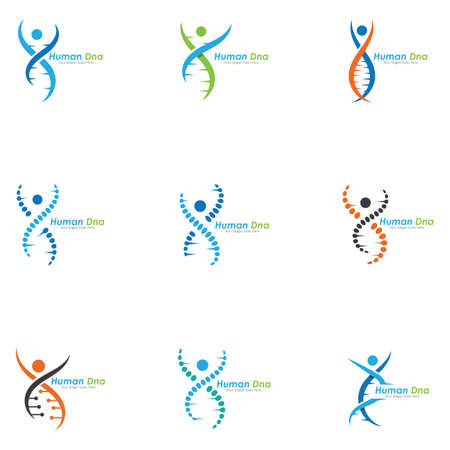Human DNA and genetic vector icon designのイラスト素材