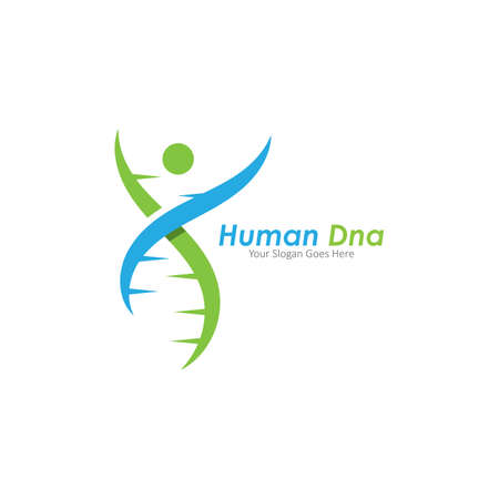 Human DNA and genetic vector icon designのイラスト素材