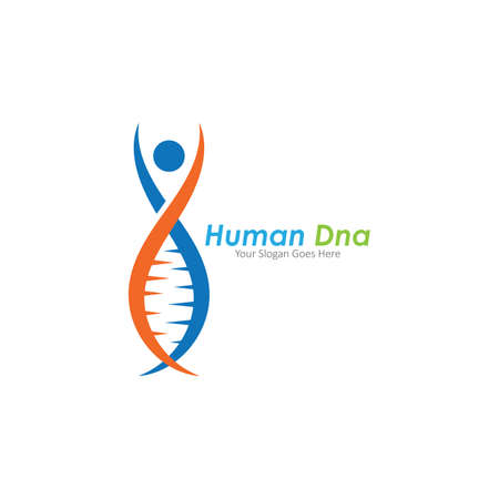 Human DNA and genetic vector icon designのイラスト素材