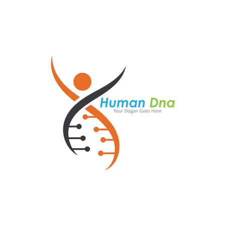 Human DNA and genetic vector icon designのイラスト素材