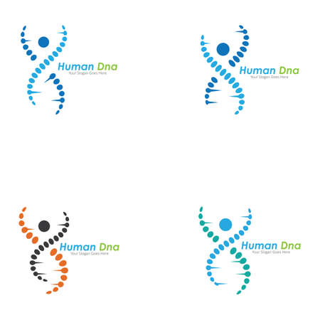 Human DNA and genetic vector icon designのイラスト素材