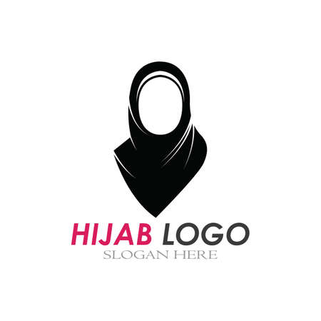 hijab women black silhouette vector icons app-vectorのイラスト素材