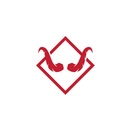 Devil horn vector icon logo design illustration templateのイラスト素材