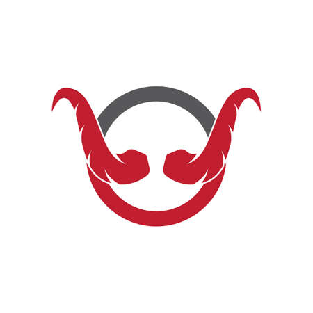 Devil horn vector icon logo design illustration templateのイラスト素材